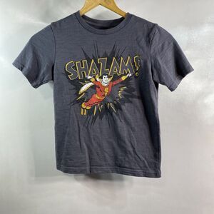 Shazam Justice League Graphic Gray T-Shirt Boys Medium Size 8 - 26" Chest